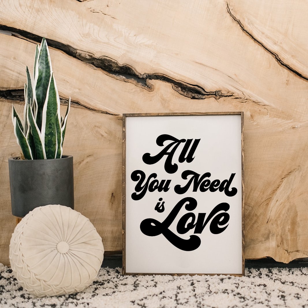 All You Need is Love Wood Sign - AURABAGS SHOP