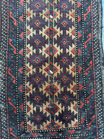 Antiker Belutsch Teppich | 0,46 x 0,91 m
