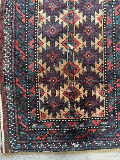 Antiker Belutsch Teppich | 0,46 x 0,91 m