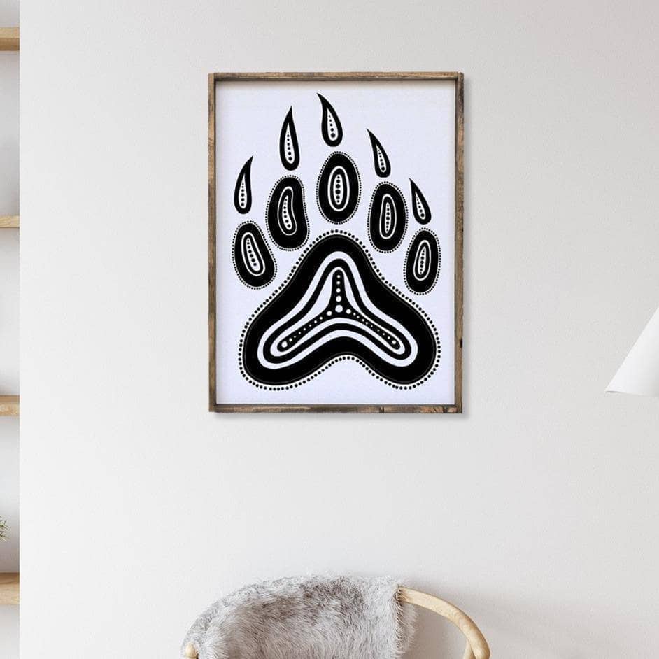 Bear Paw Symbol Wood Sign - AURABAGS SHOP