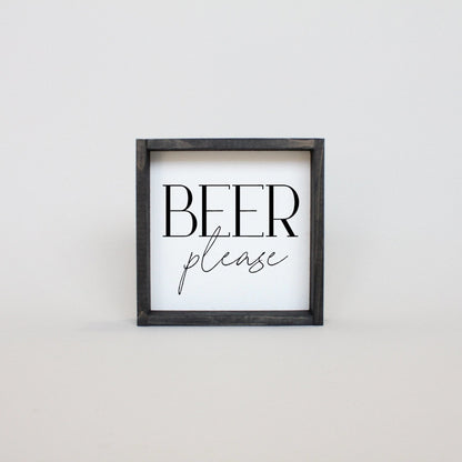 Beer Please Mini Wood Sign