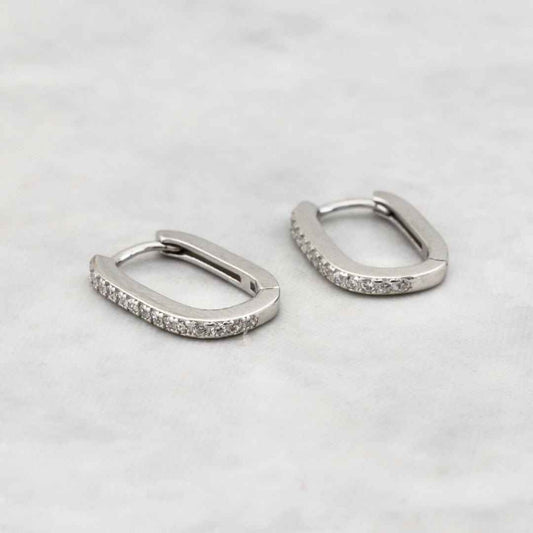 Boucles d'oreilles Huggies Minimalistes Scintillantes en argent sterling