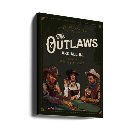 Wandkunst-Outlaws sind total begeistert von cooler Cowboy-Poker-Kunst