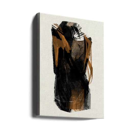 Wandkunst Schwarze Figur auf neutralem Hintergrund 1