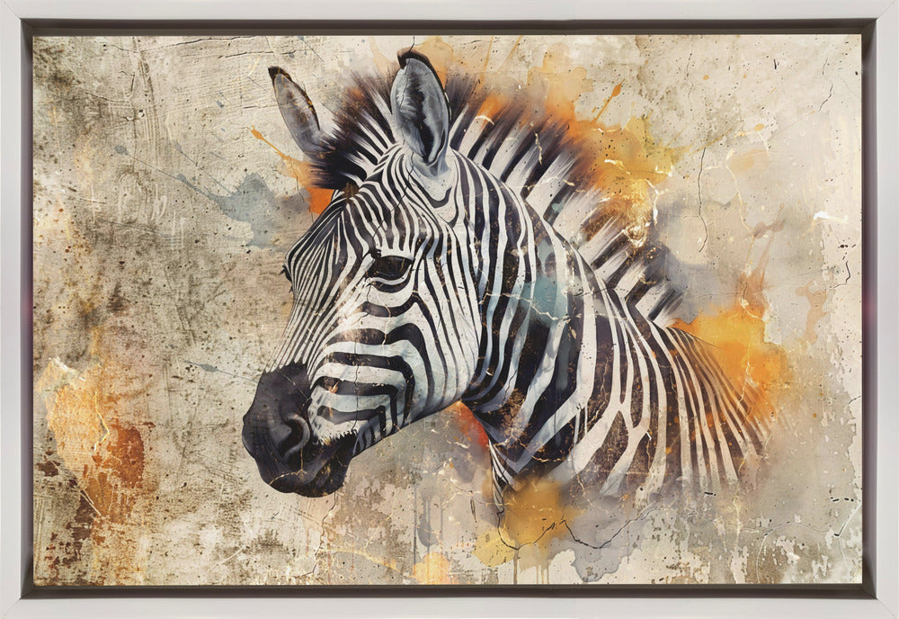 Wandkunst Zebra Tier Vintage Kunst Illustration Wandkunst 06