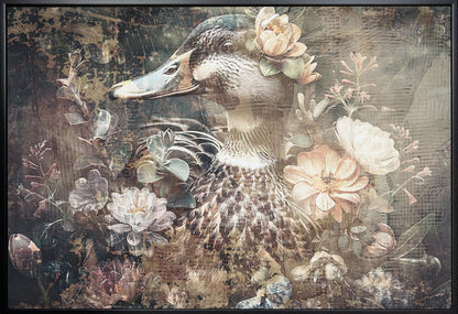 Wandbild Ente Tier Vintage Kunst Illustration Wandkunst 06