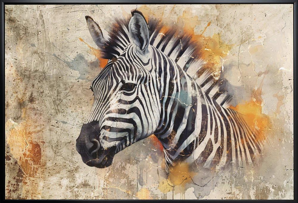 Wandkunst Zebra Tier Vintage Kunst Illustration Wandkunst 06