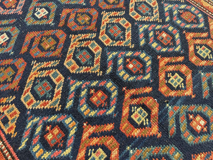 Caucasian Kazak Runner Rug | 4' 4" x 13' 9"