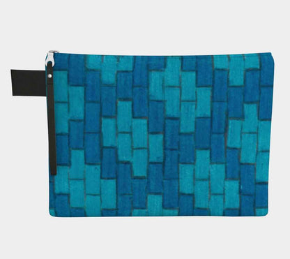 Zippered Cotton Canvas Carry all | Blue Bricks