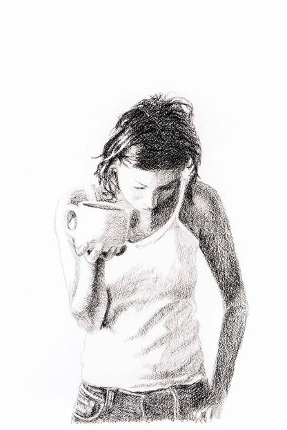 Coffee Lover - black and white art print