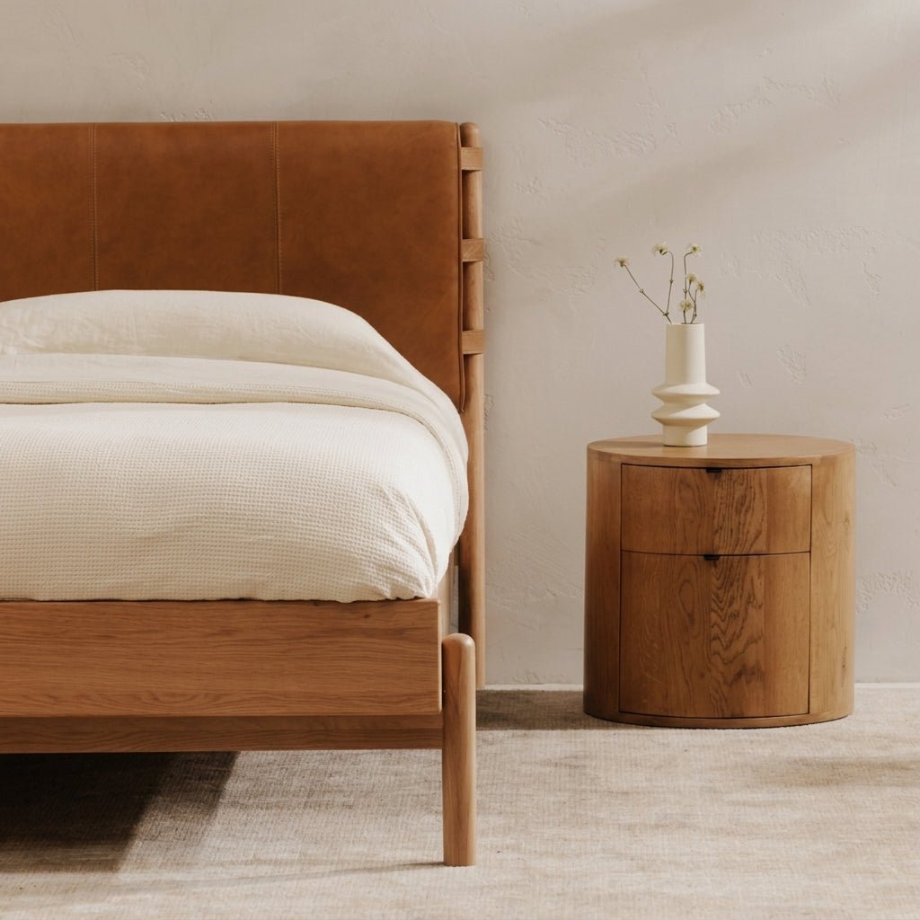 Colin Top-Grain Leather Bed