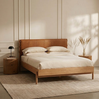 Colin Top-Grain Leather Bed