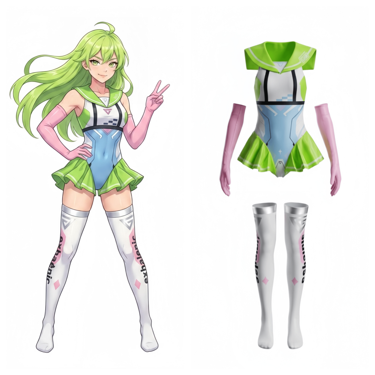 Japanese Anime Girl Spandex Swimwear Racing Suit Wet Suit Race Queen Costume