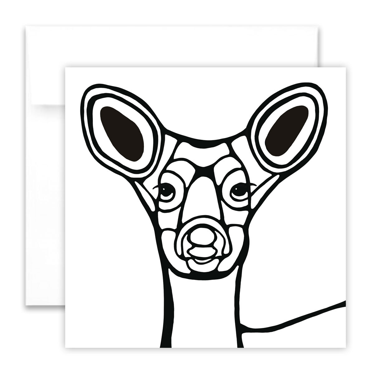 Grußkarte zum Ausmalen - Hirsch