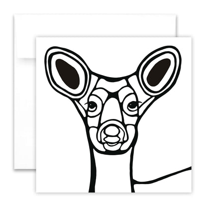 Grußkarte zum Ausmalen - Hirsch