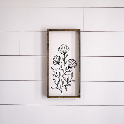 Flower Bouquet Wood Sign - AURABAGS SHOP