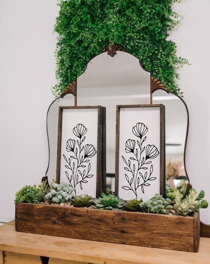 Flower Bouquet Wood Sign - AURABAGS SHOP