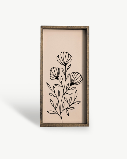 Flower Bouquet Wood Sign - AURABAGS SHOP