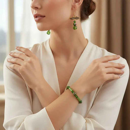 Bracelet et boucle d'oreille treillis