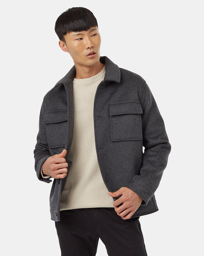 Woll-Hemdjacke mit Knöpfen