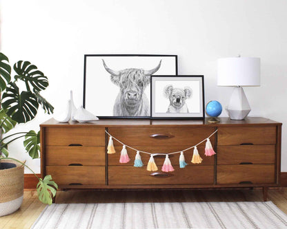Highland Cow Portrait - art print