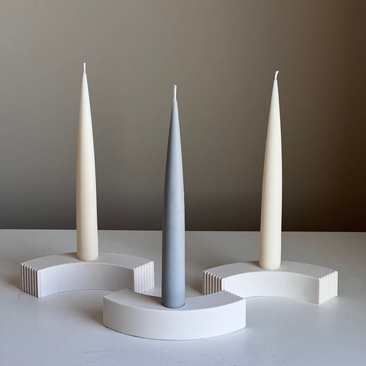 Handmade Soy Wax Taper Candle: Classic Pastel Unscented Dinner Candle