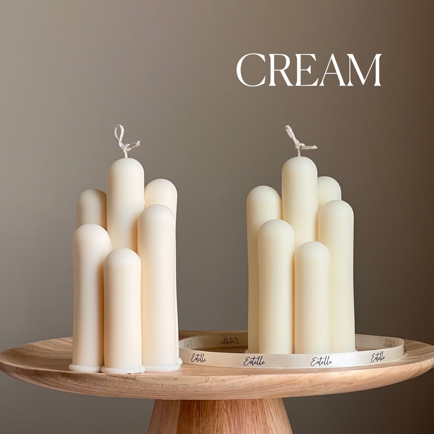 Handmade Irregular Pillar Candle: Geometric Soy Wax Home Decor