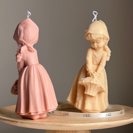 Mädchen Skulptur Sojakerze | Geschenk zur Heimdekoration