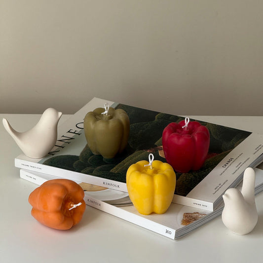 Paprika-Kerze: Veganes Sojawachs, minimalistische Heimdekoration