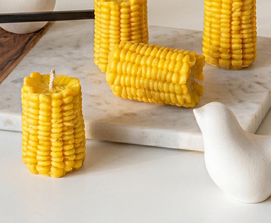 Maisförmige Sojakerze | Vegane Stumpenkerze, Minimalistische Deko