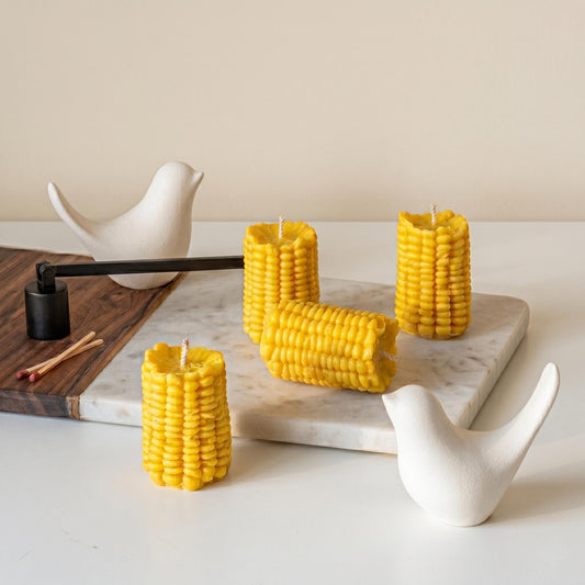 Maisförmige Sojakerze | Vegane Stumpenkerze, Minimalistische Deko