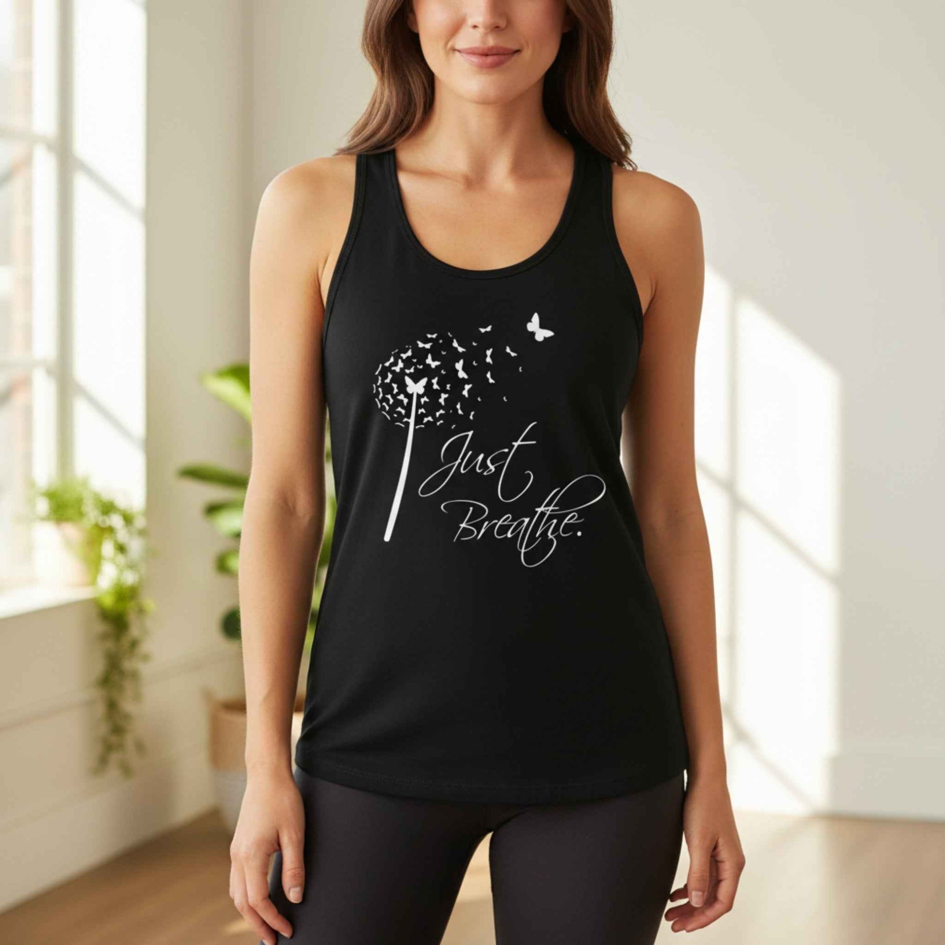 Just Breathe Butterfly Dandelion Tank Top