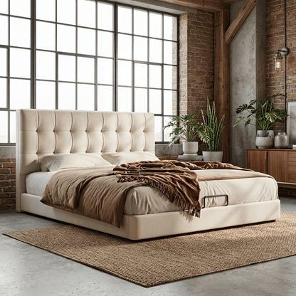 Leo Contemporary Eco-Leather Platform Bed