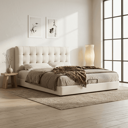 Leo Contemporary Eco-Leather Platform Bed