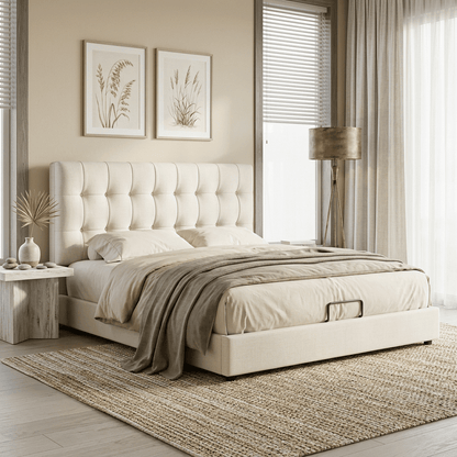 Leo Contemporary Eco-Leather Platform Bed