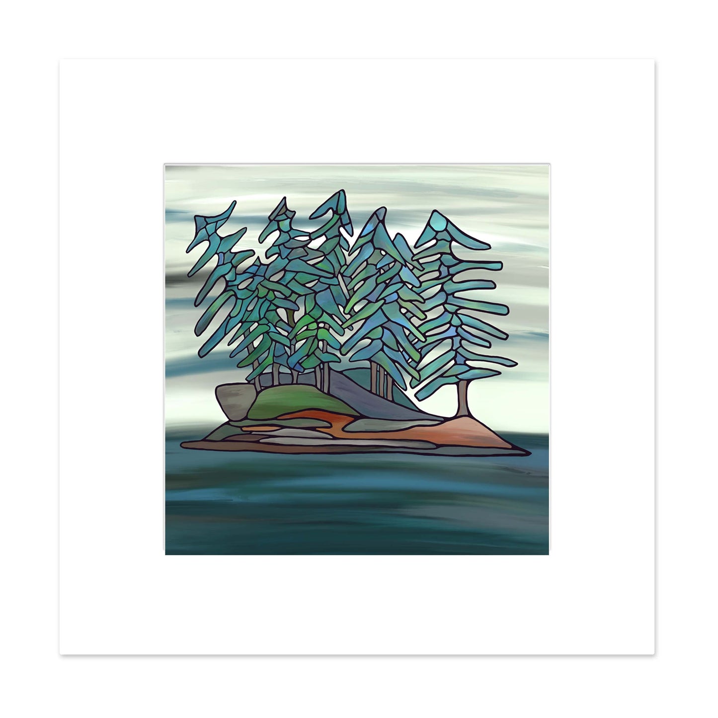 Signierter & gerahmter Druck - Little Island