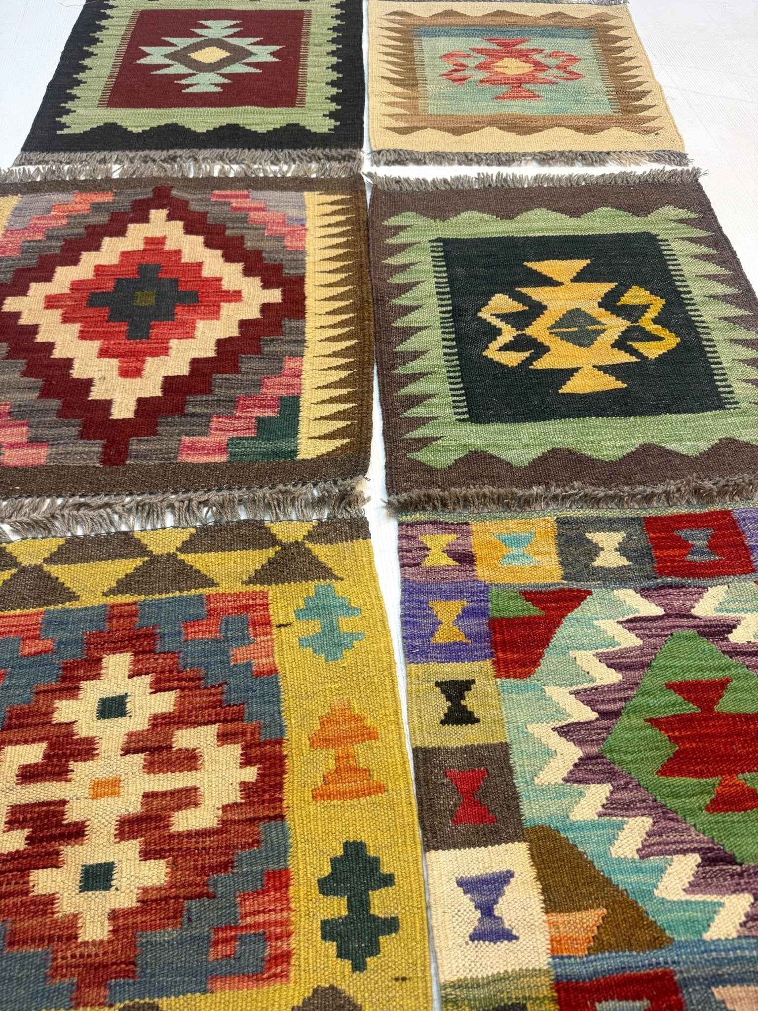 Mini Afghan Kilim Rugs | 2' x 2'