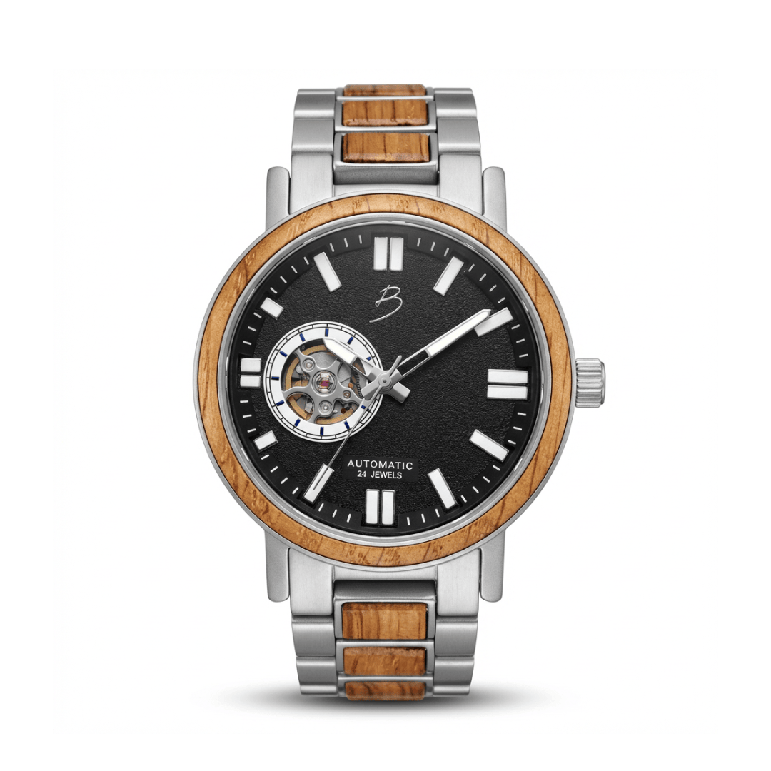 Montre Copernic en bois de baril de whisky recyclé