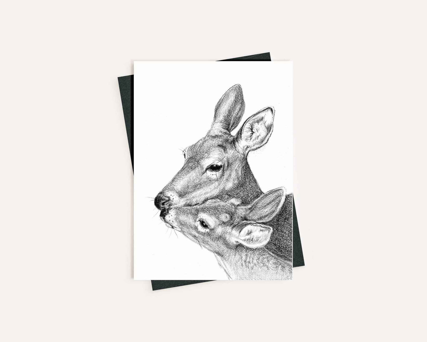 Mother and Baby Deer - Greeting Card