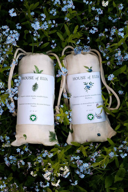 Organic Cotton Muslin Swaddle Blanket - Fern