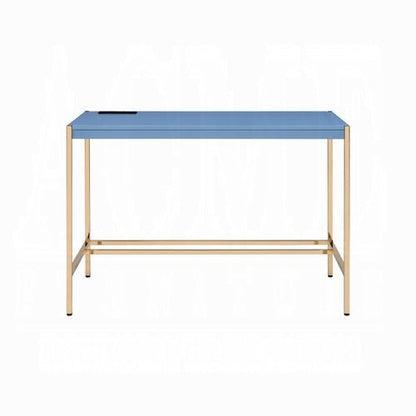 Lunar Eleganter Mehrzwecktisch mit USB-Anschluss - Blau/Gold