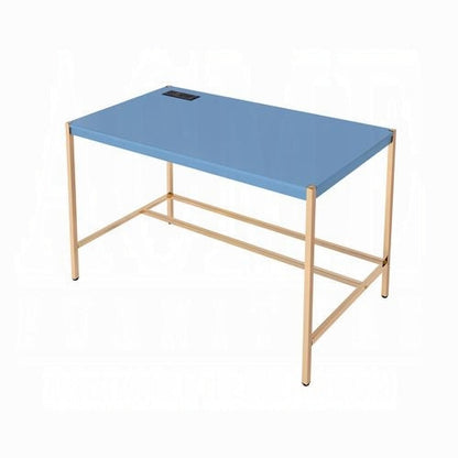 Lunar Eleganter Mehrzwecktisch mit USB-Anschluss - Blau/Gold