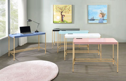 Lunar Eleganter Mehrzwecktisch mit USB-Anschluss - Blau/Gold