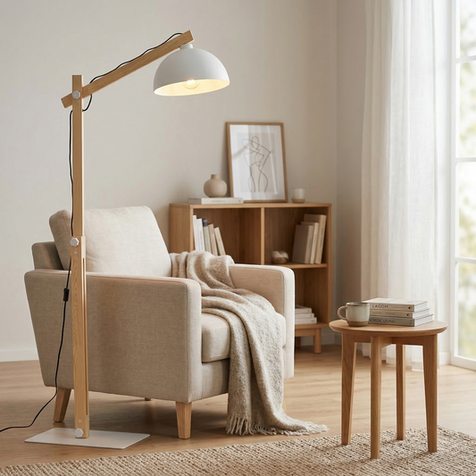 OSLO White Scandinavian Floor Lamp  (Clearance) - AURABAGS SHOP
