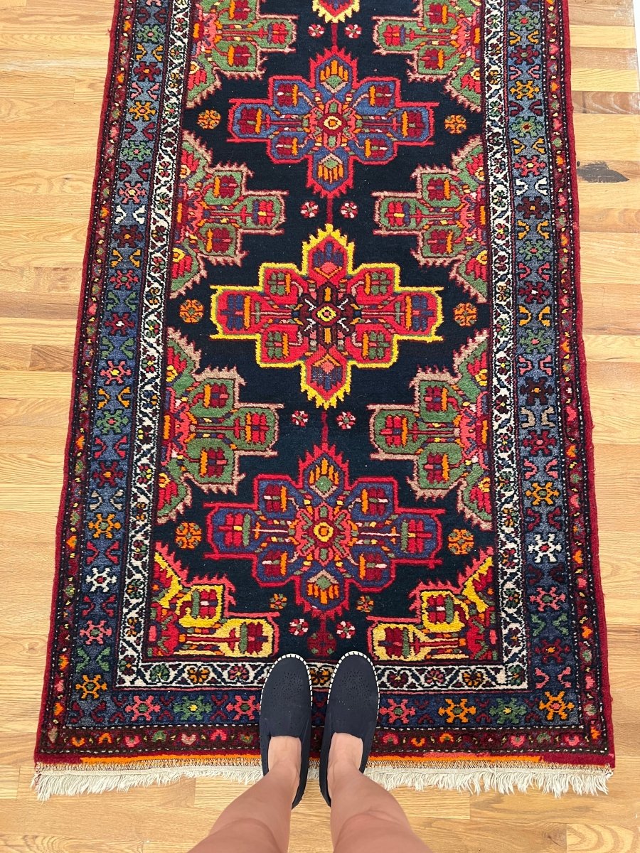 Persischer Hamadan Läufer Teppich | 104 x 251 cm