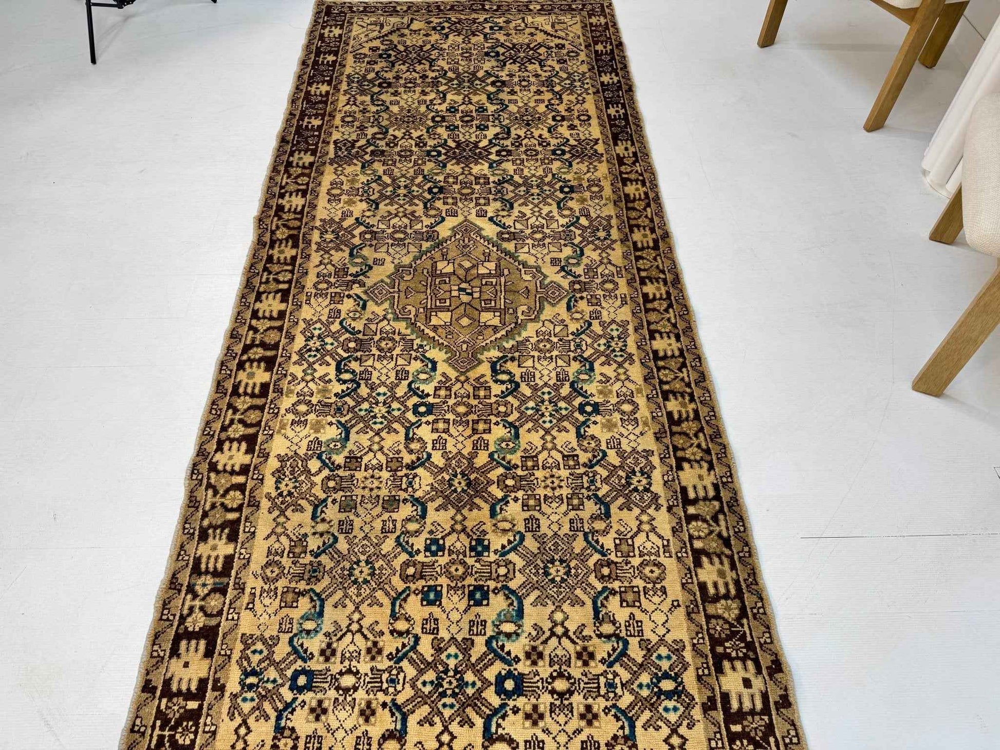 Persian Hosseinabad Runner Rug | 3' 8” x 10' 2"
