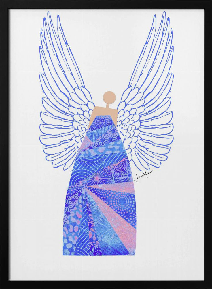 Wandbild Engel in Blau Leinwanddruck