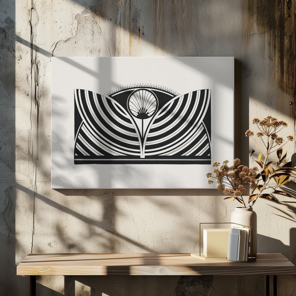 Wandkunst: Stilisiertes Blumenmuster