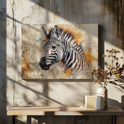 Wandkunst Zebra Tier Vintage Kunst Illustration Wandkunst 06