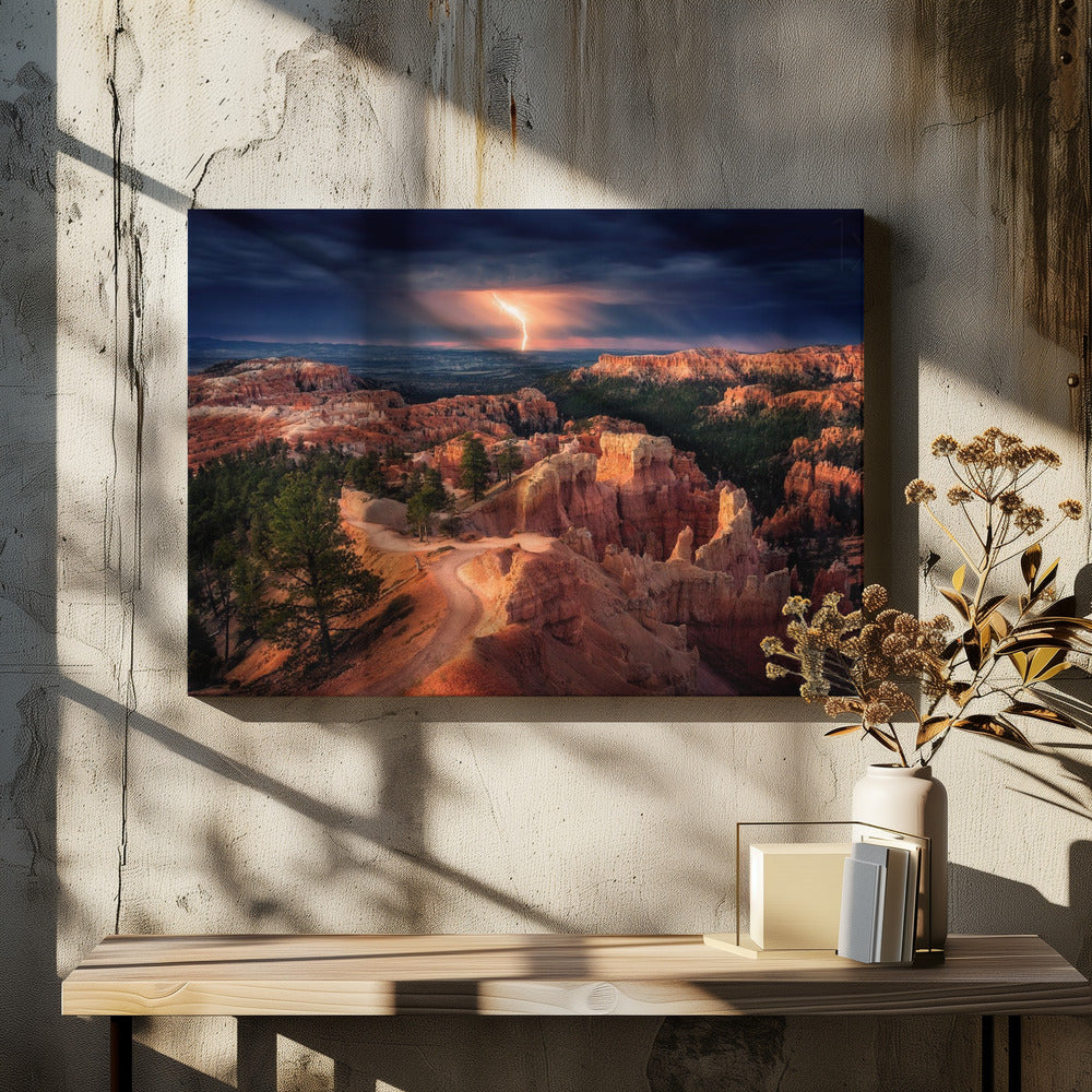 Blitze über dem Bryce Canyon